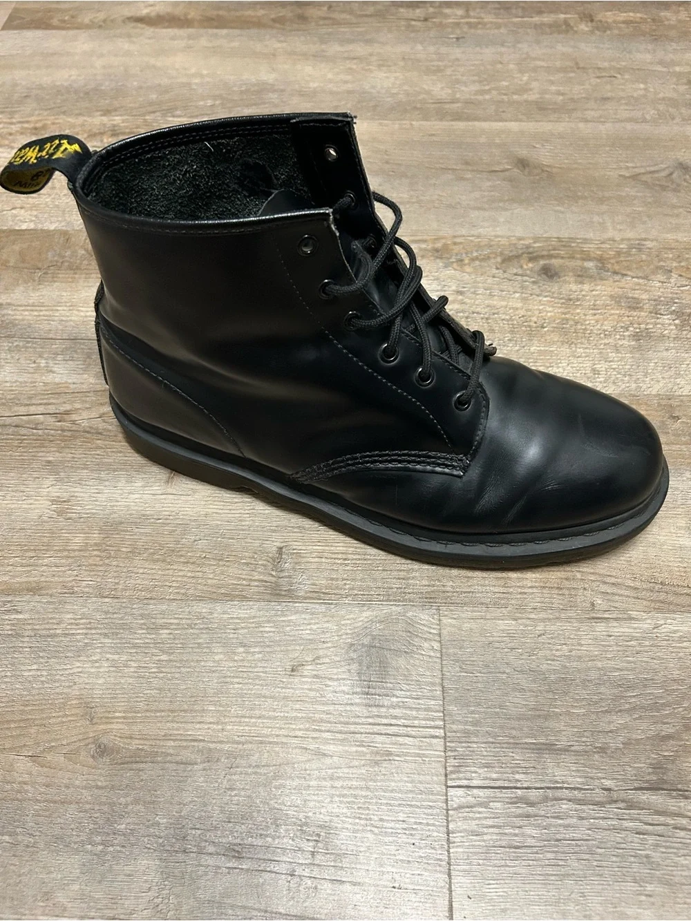 Dr. Martens Men Size 14 Black Leather Combat Lace-Up Ankle Boots Gothic Grunge